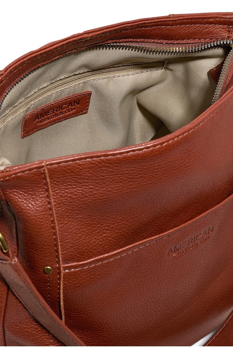 AMERICAN LEATHER CO. Austin Convertible Leather Shoulder Bag, Alternate, color, Brandy
