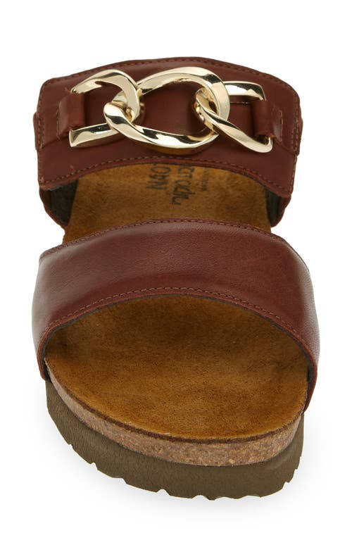 Naot Victoria Wedge Slide Sandal In Chestnut Leather