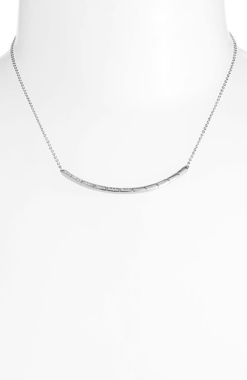 Nordstrom Delicate Mixed Cubic Zirconia Bar Pendant Necklace In Clear- Silver