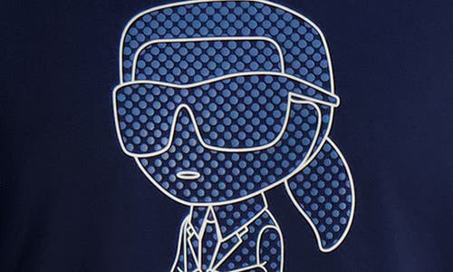 Karl Lagerfeld Paris Rubberized Karl Cotton Graphic T-shirt In Navy