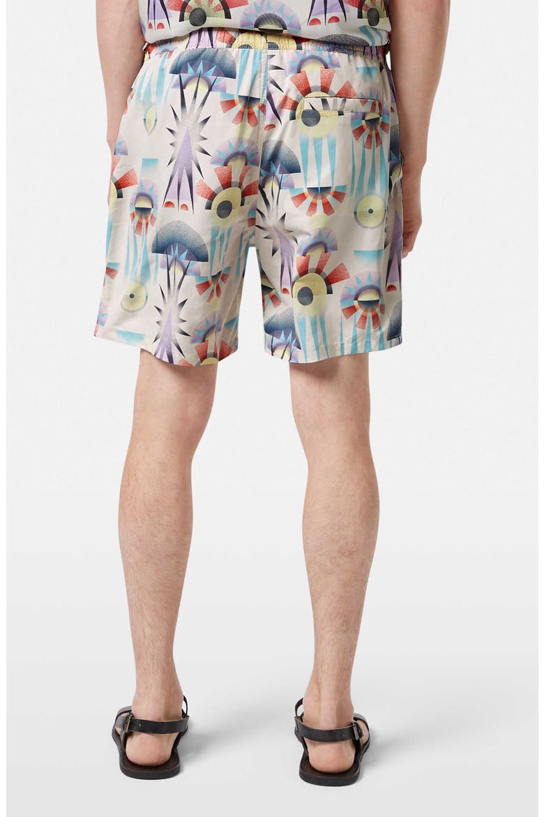 Print Mid Length Swim Trunks, Alternate, color, LUNA PIER WHITE AOP
