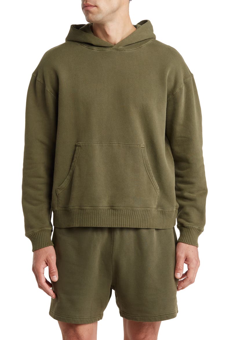 Core Oversize Organic Cotton Brushed Terry Hoodie, Main, color, VINTAGE PINE
