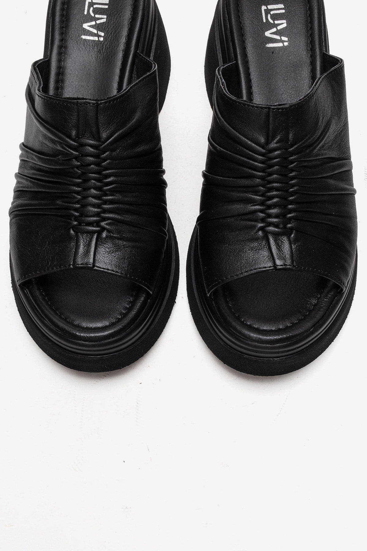 Forever & Always Shoes Nellie Leather Platform Sandal, Alternate, color, Black