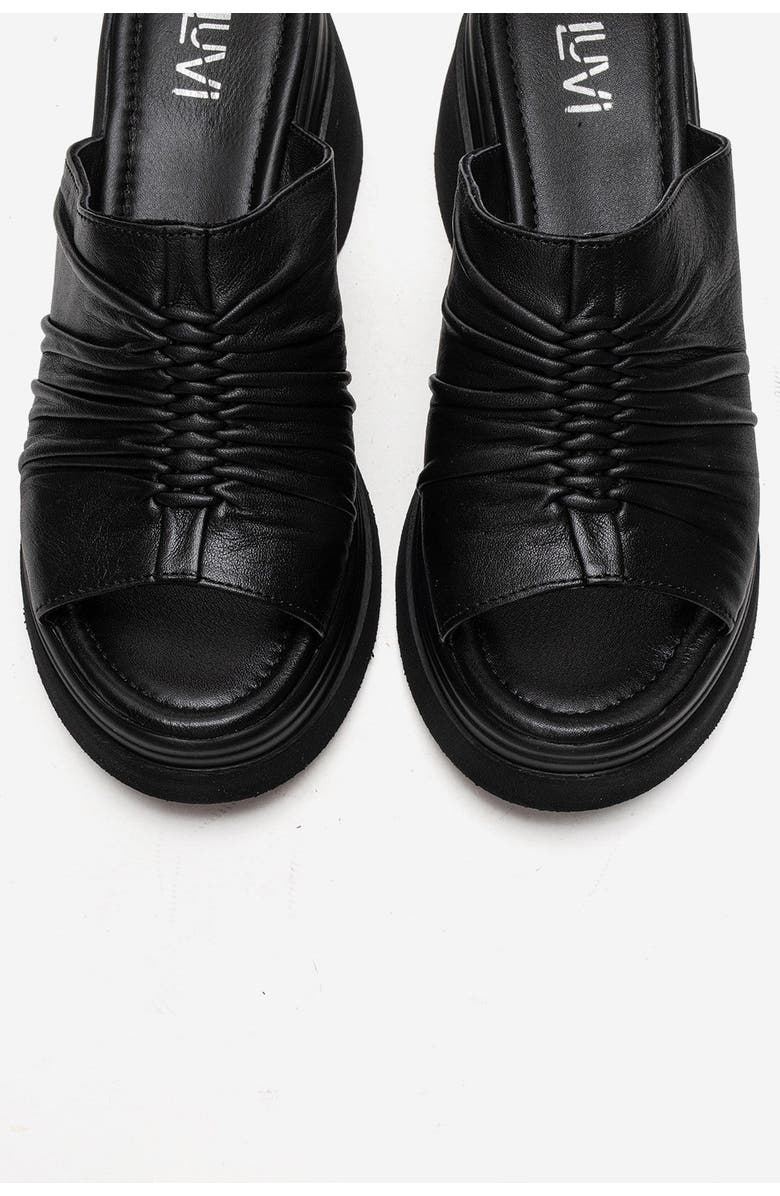 Forever & Always Shoes Nellie Leather Platform Sandal, Alternate, color, Black