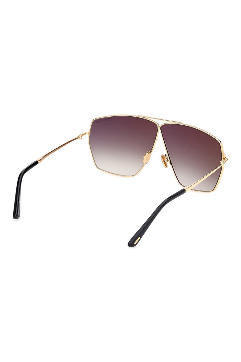 Stella 67mm Oversize Navigator Sunglasses, Alternate, color, DEEP GOLD / GRADIENT SMOKE