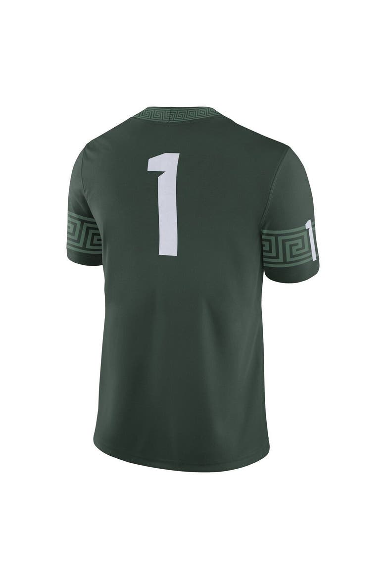 Men's Nike #1 Green Michigan State Spartans Football Game Jersey, Alternate, color, Green