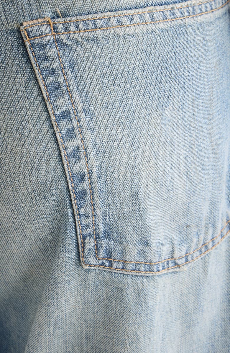 Acne Studios 2021 Daybreak Distressed Wige Leg Jeans, Alternate, color, Mid Blue