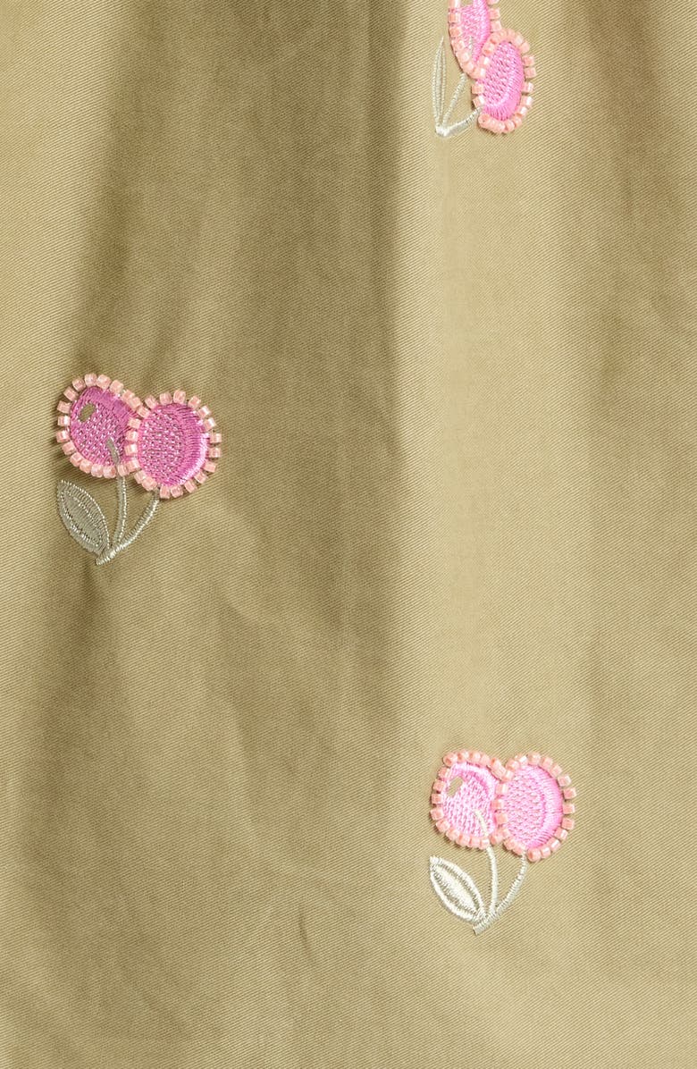 Avec Les Filles Cherry Embroidered Utility Jacket, Alternate, color, Moss/ Pink Cherry