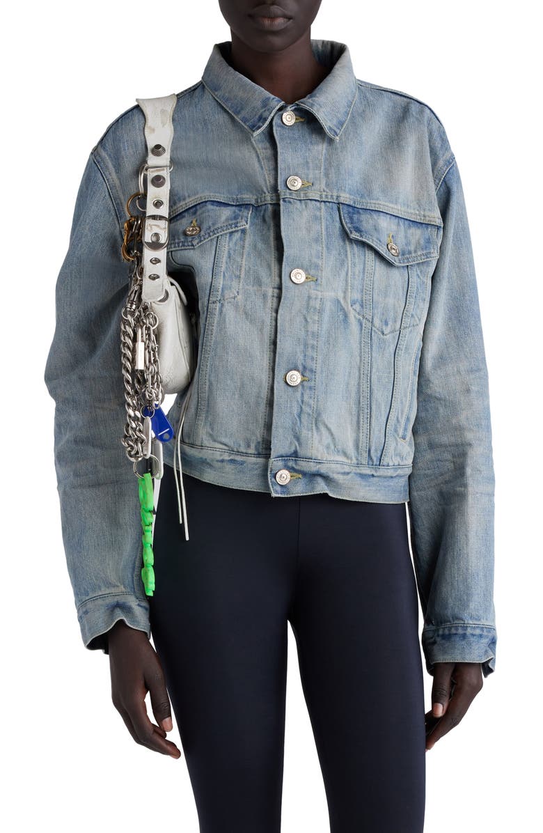 Balenciaga Nonstretch Denim Trucker Jacket, Main, color,