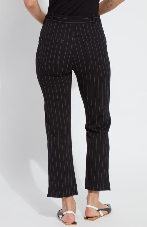 Lyssé D Womens Lightweight Ponte Cropped Flared Pants In Black Soft Soothing Stripe