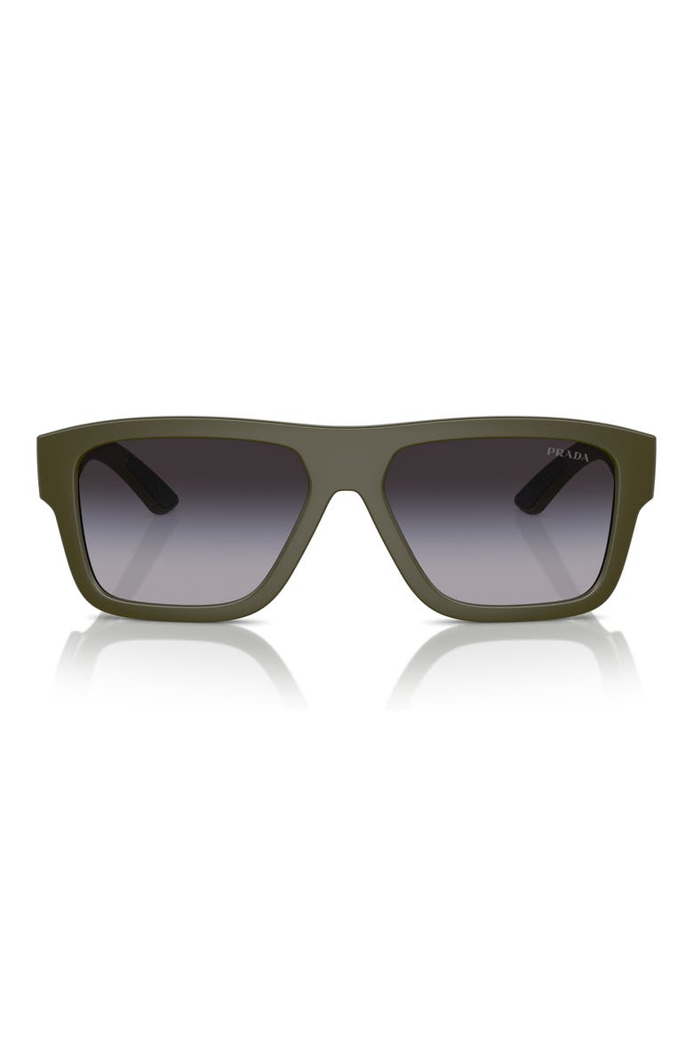56mm Square Sunglasses, Main, color, GREY FLASH