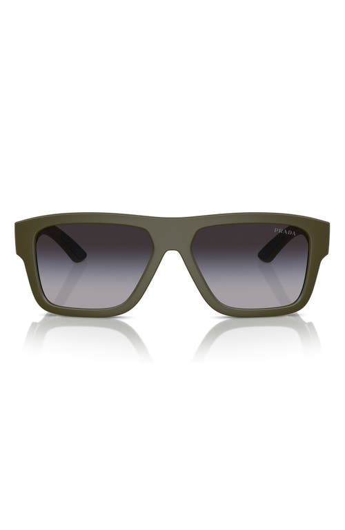 Prada Linea Rossa 56mm Square Sunglasses in Grey Flash 