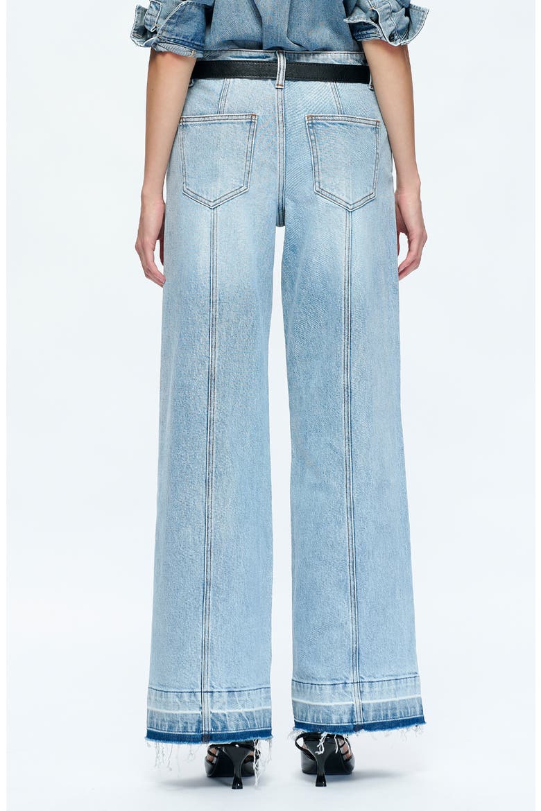 Jermy Seamed High Waist Raw Hem Wide Leg Jeans, Alternate, color, ICEBERG BLUE/BLUE