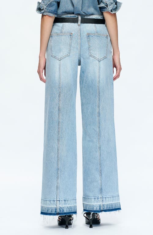 Bayeas Jermy Seamed High Waist Raw Hem Wide Leg Jeans In Iceberg Blue/blue