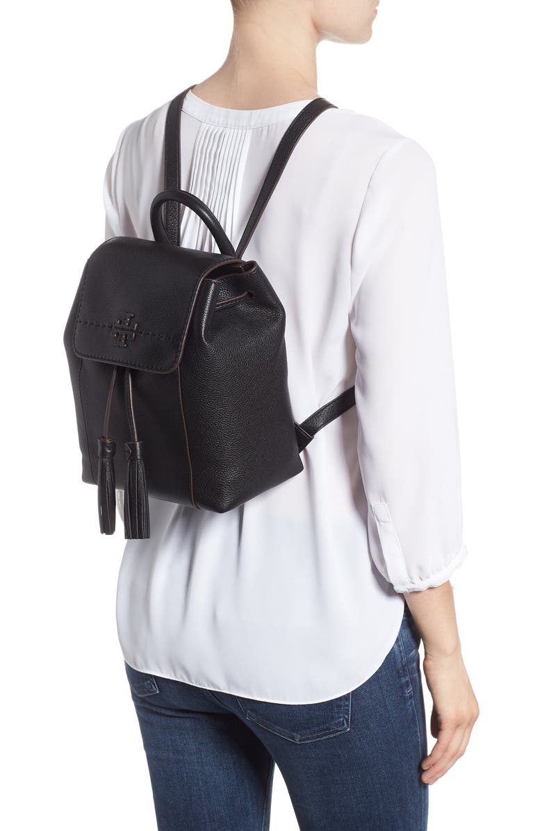 Tory Burch McGraw Leather Backpack, Alternate, color,