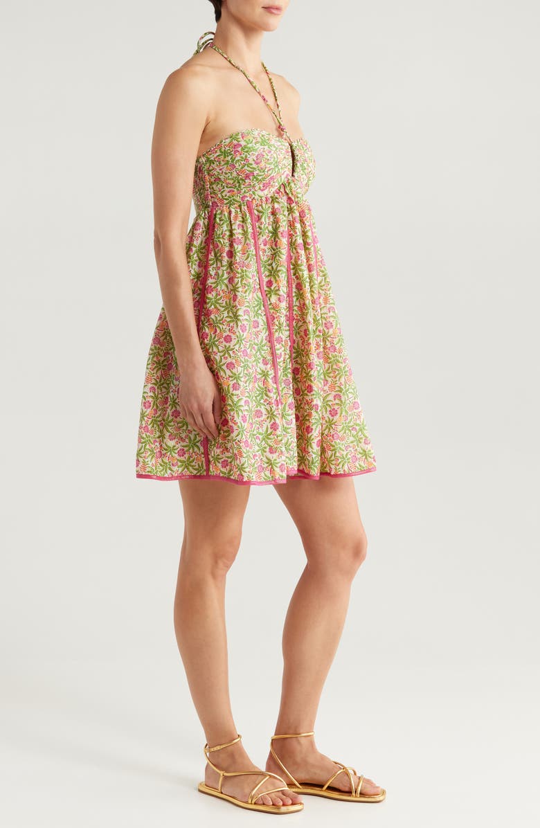 Poupette St Barth Cycas Print Cover-Up Dress, Alternate, color, Pink Honolulu