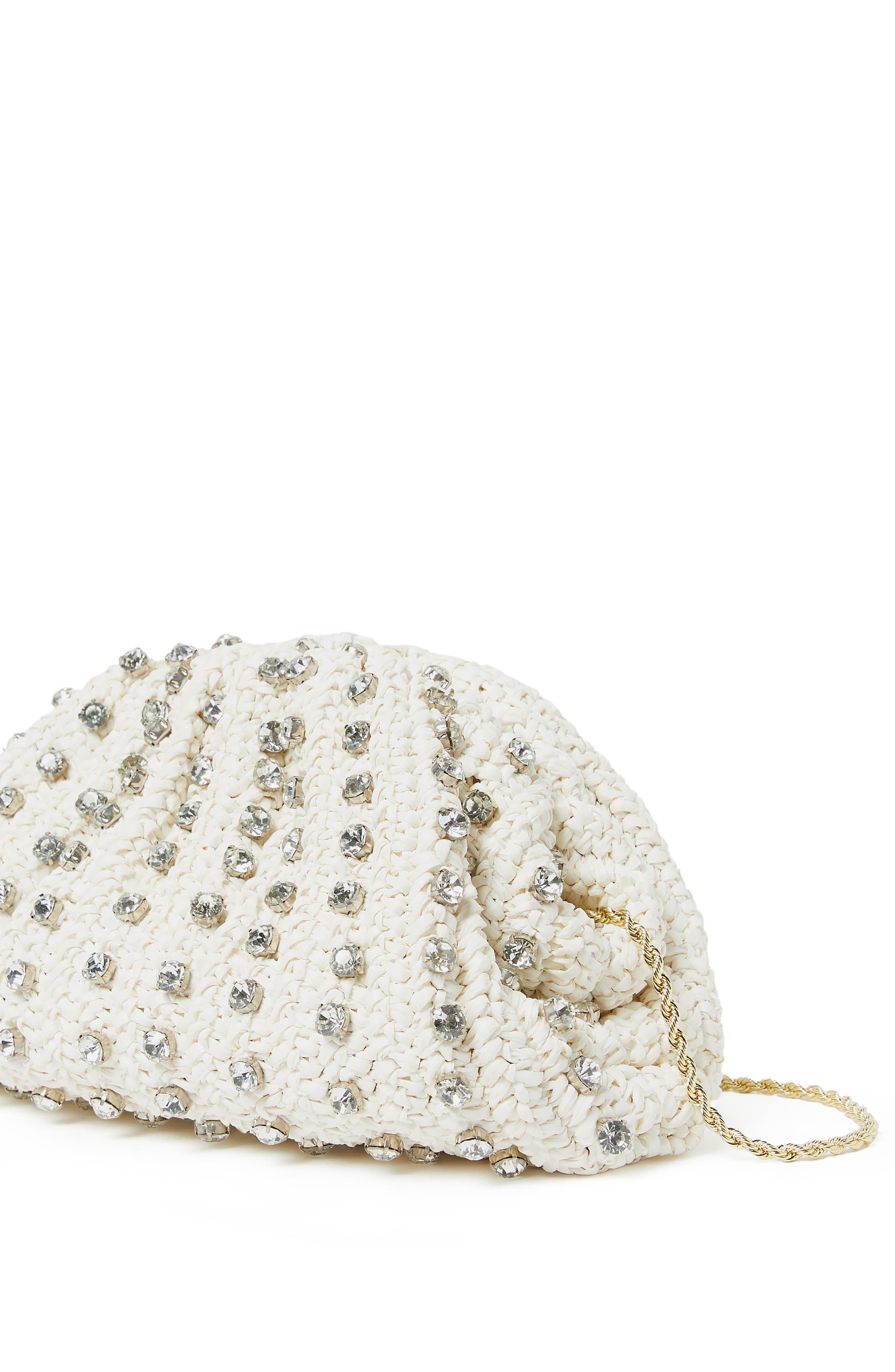 Loeffler Randall Bailey Half Moon Clutch, Alternate, color, White/ Clear