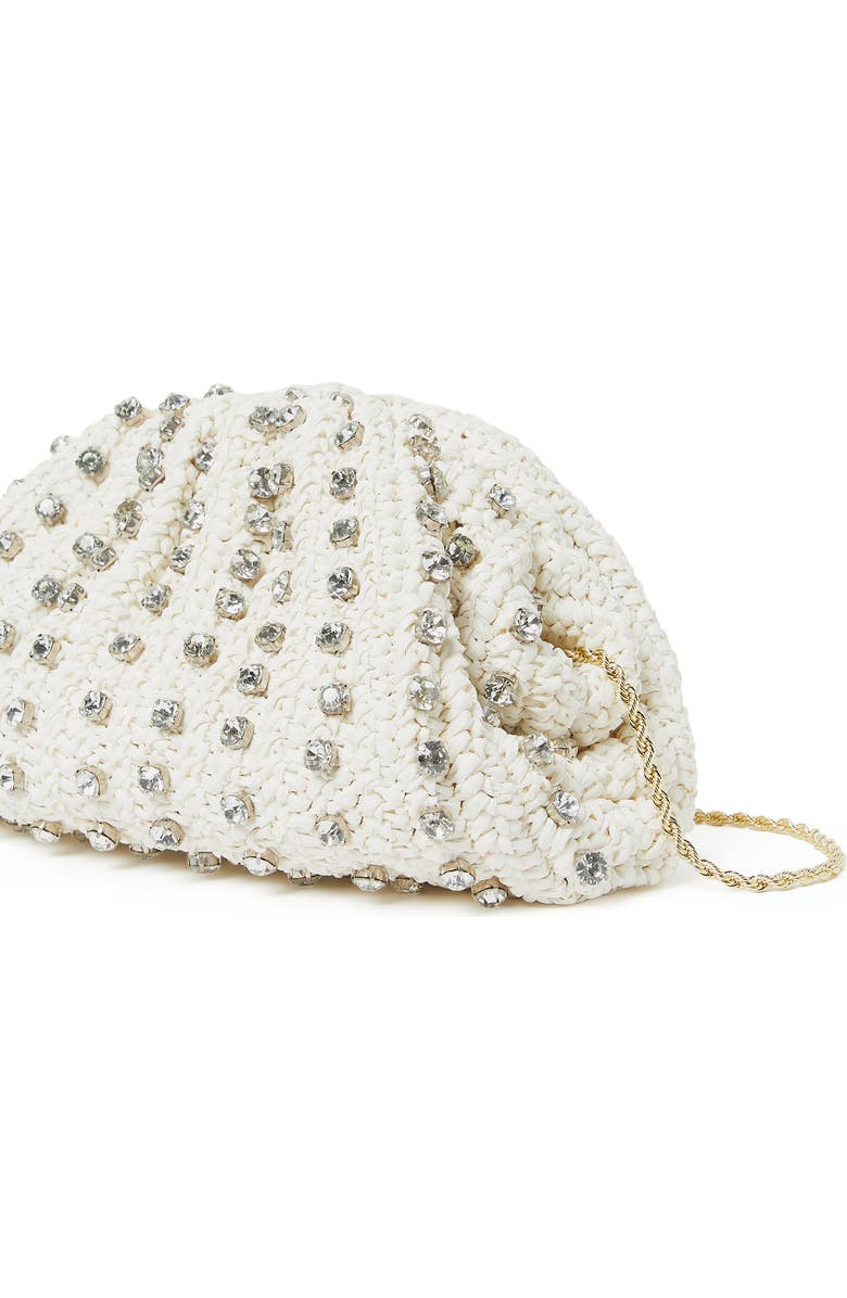 Loeffler Randall Bailey Half Moon Clutch, Alternate, color, White/ Clear