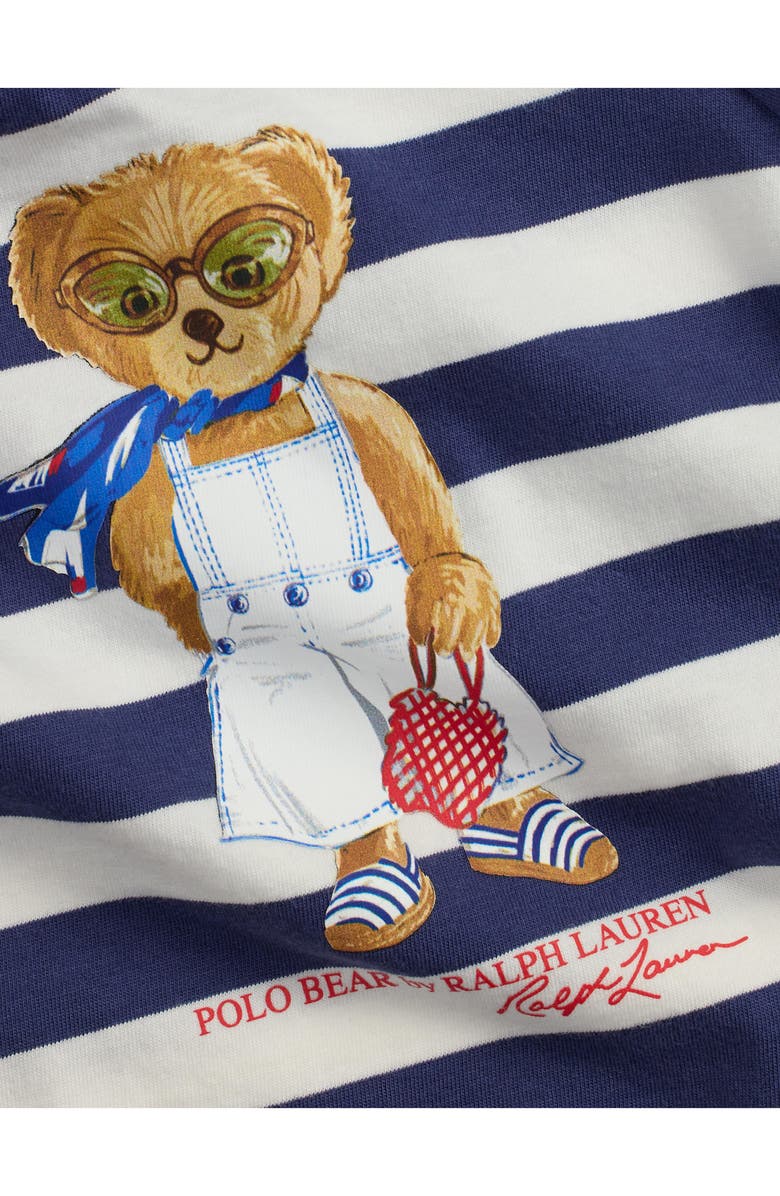 Ralph Lauren Striped Polo Bear Cotton Dress & Bloomers Set, Alternate, color, 