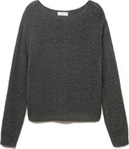 MANGO TEEN Openwork Boat Neck Sweater