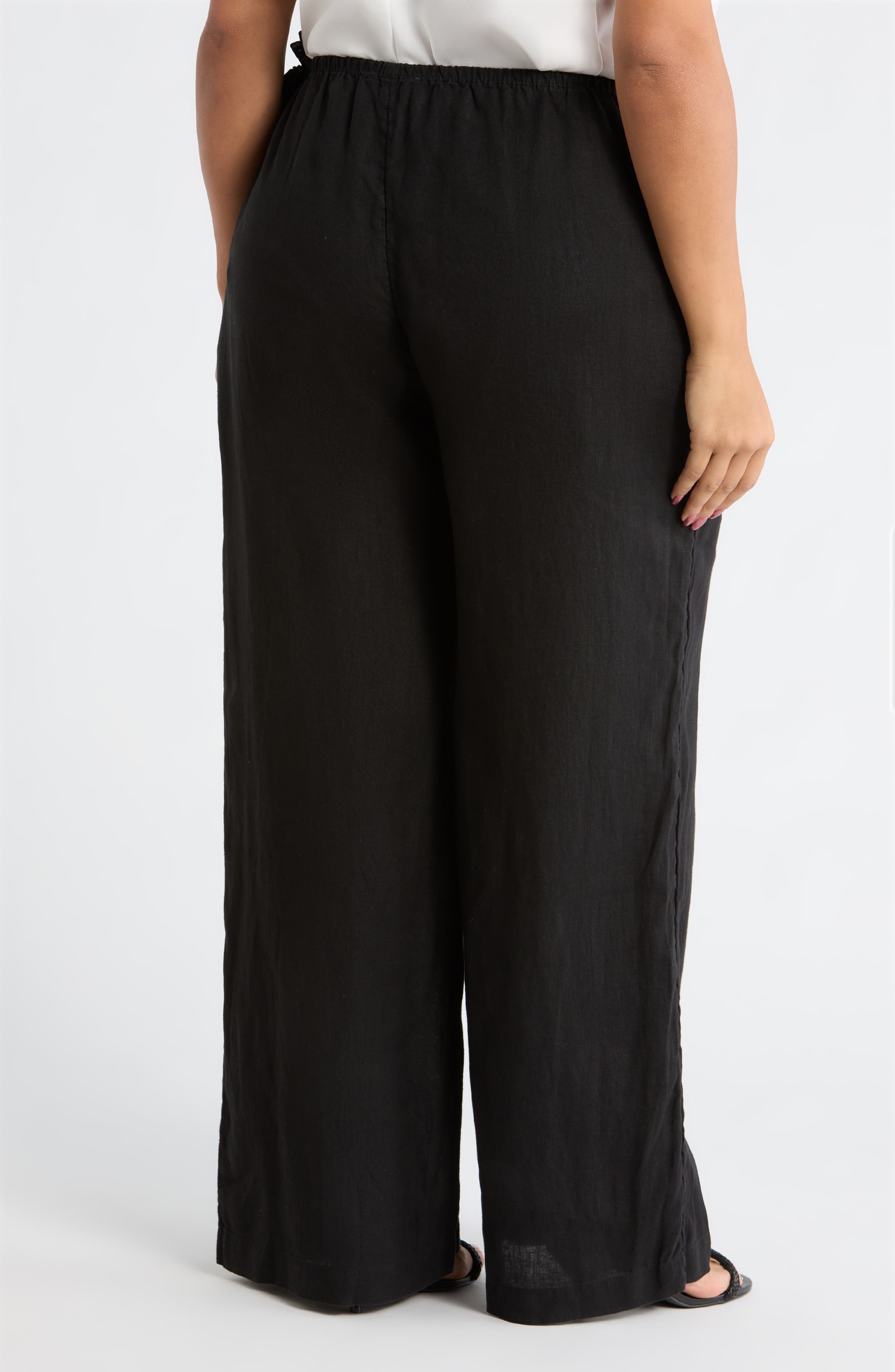 Pull-On Wide Leg Linen Pants - image 2