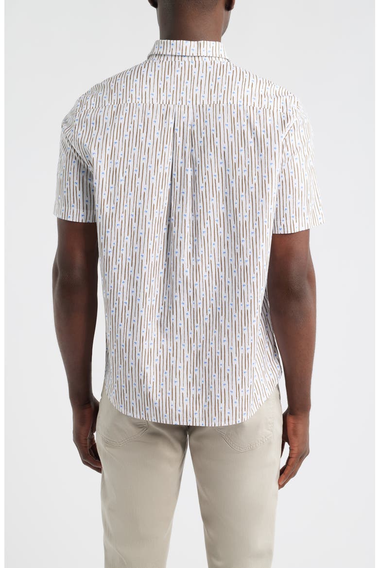 Pendola Stripe Short Sleeve Button-Up Shirt, Alternate, color, WHITE