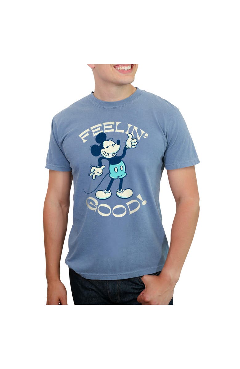 Mickey & Friends Men's Mickey & Friends Retro Feelin' Good  Graphic T-Shirt, Main, color, Blue Jean