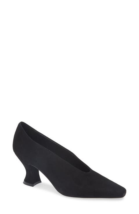 Hints-2 Suede Square Toe Pump (Women)