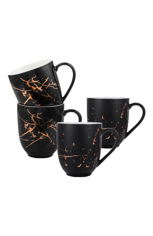 Stone Lain Zora Porcelain 4-piece Mug Set In Black