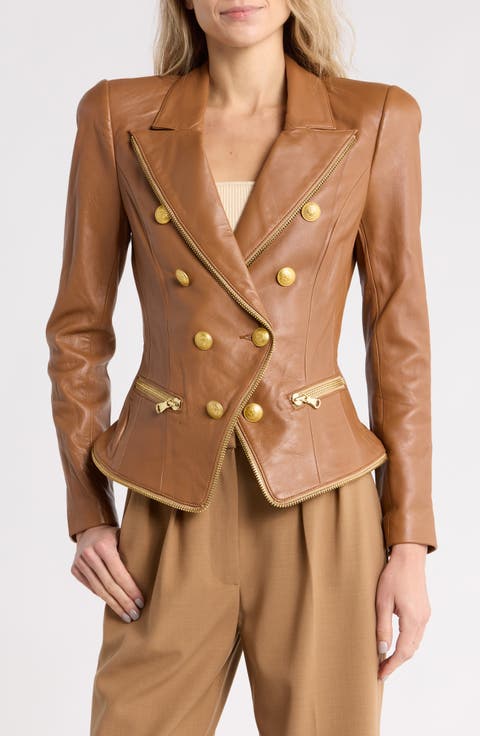 Ottilie Zip Leather Blazer