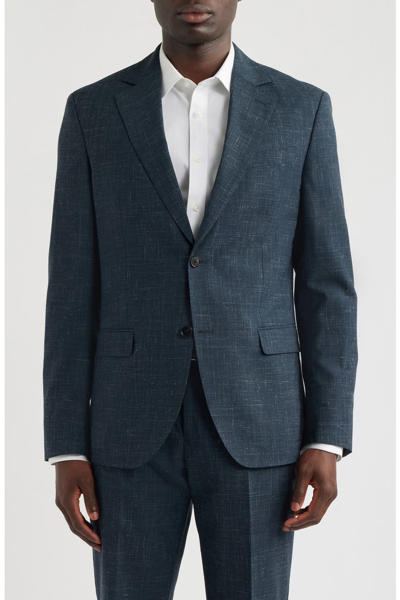 Anders Classic Fit Blue Crosshatch Wool & Linen Suit, Alternate, color, BLUE NERO CROSSHATCH