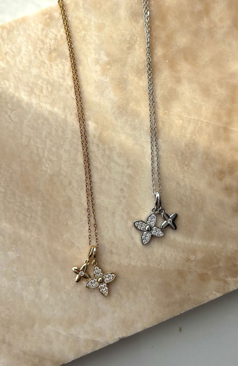 Adornia Pavé CZ Clover Pendant Necklace, Alternate, color, Gold