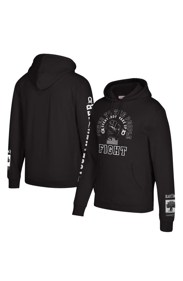 Mitchell & Ness Men's Mitchell & Ness Kareem Abdul-Jabbar Black Social Justice Warrior Together Pullover Hoodie, Main, color, 