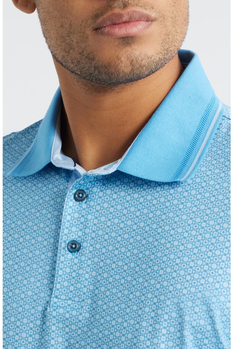 Vance OoohCotton® Geo Print Polo, Alternate, color, AZURE