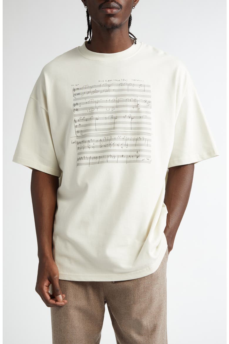 Organic Cotton Musical Notation Graphic T-Shirt, Main, color, SHEET MUSIC
