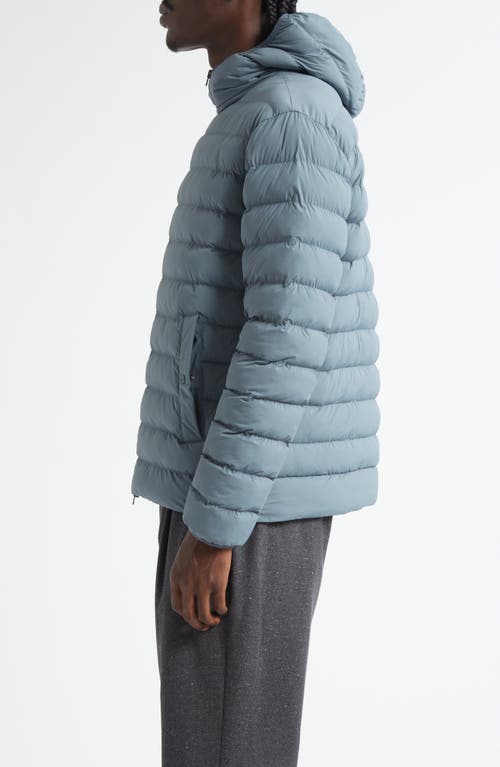 Herno Resort Travel Stretch Nylon Packable Hooded Jacket In Blue