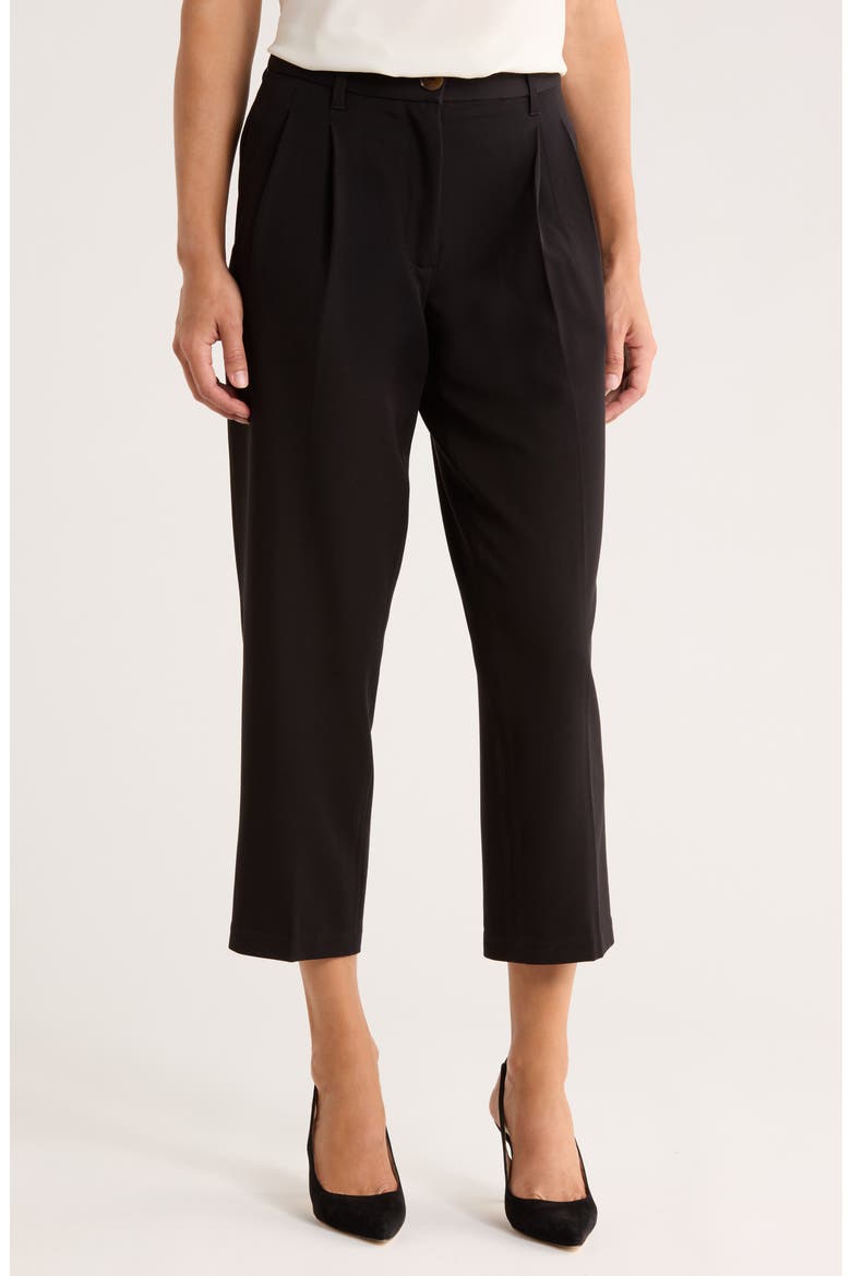 Pleated Ankle Pants, Main, color, BLACK