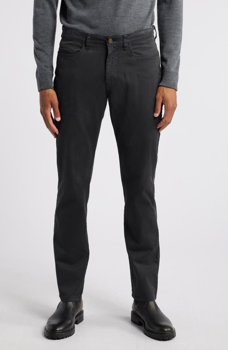 Johnston & Murphy Straight Leg Jeans, Main, color, Black