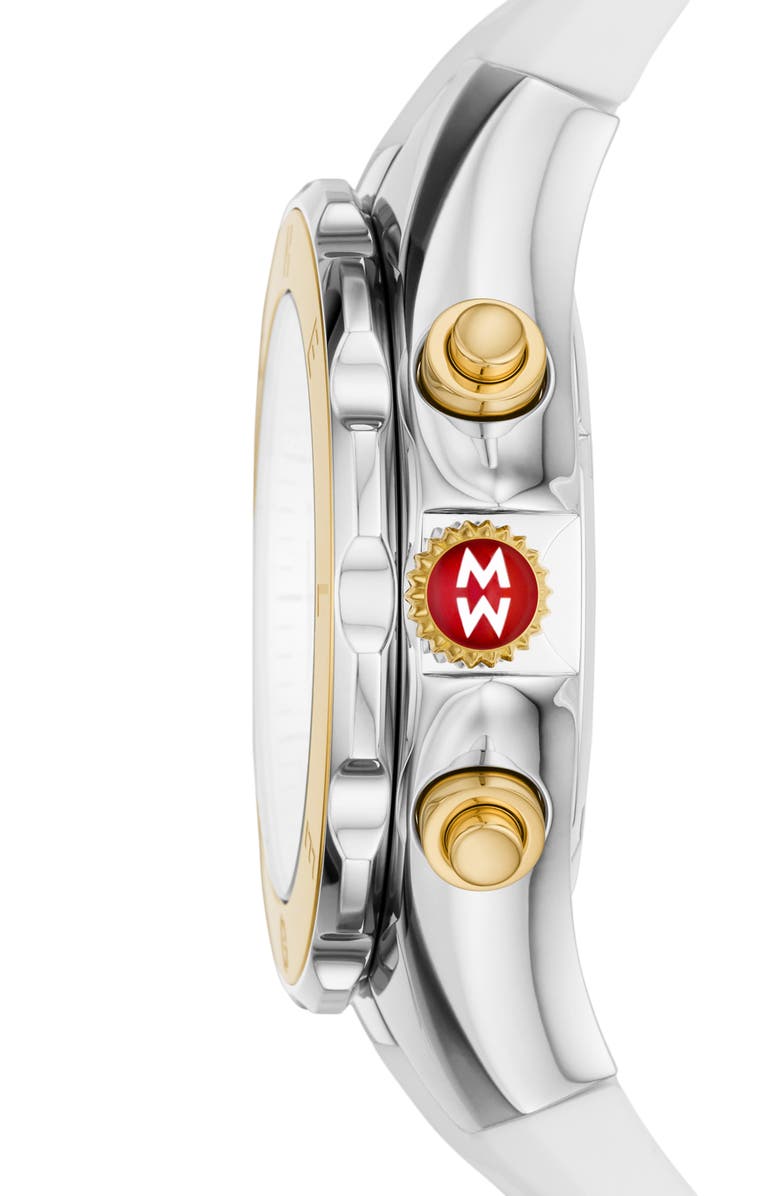 MICHELE Jellybean Silicone Strap Watch, 38mm, Alternate, color, Gold