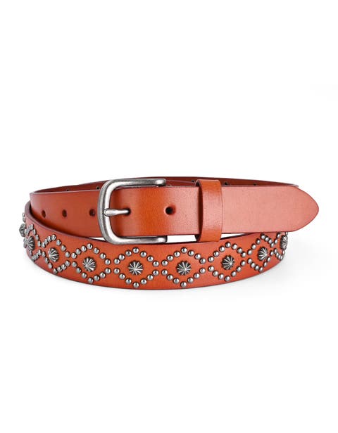 Sunburst Genuine Leather Studded Statement Accent Belt