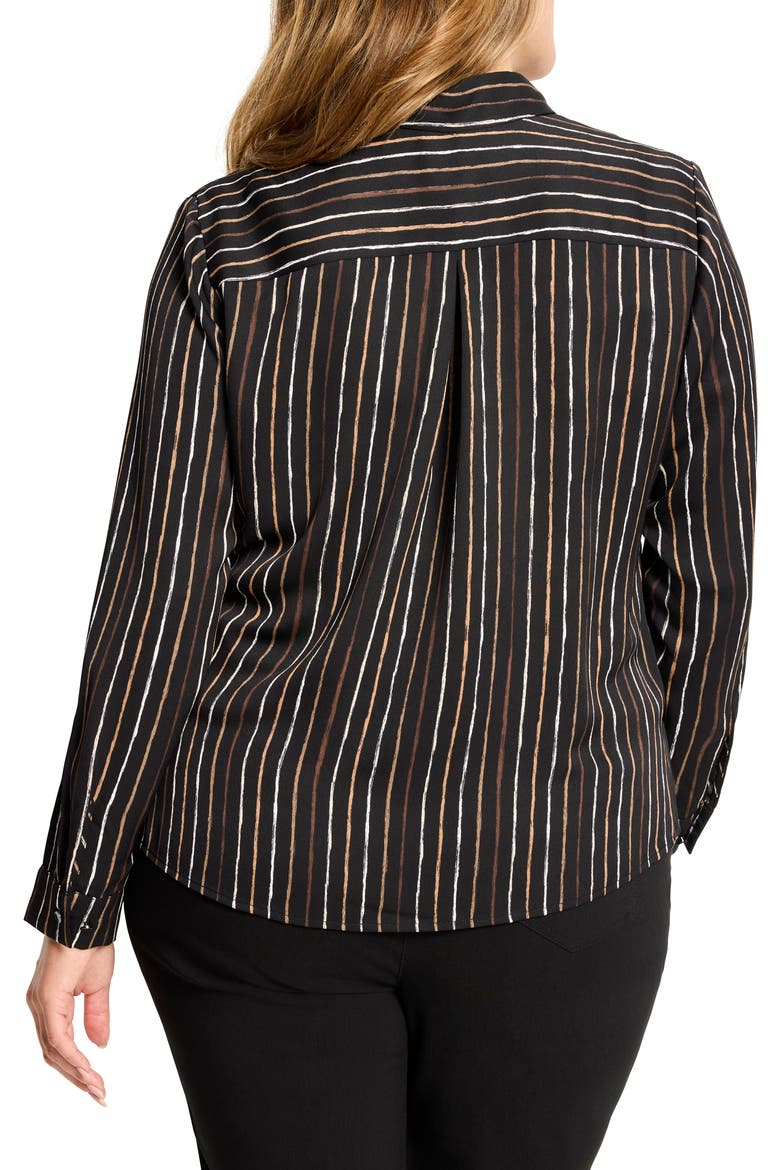 Painted Stripe Button-Up Shirt, Alternate, color, BLACK MULTI