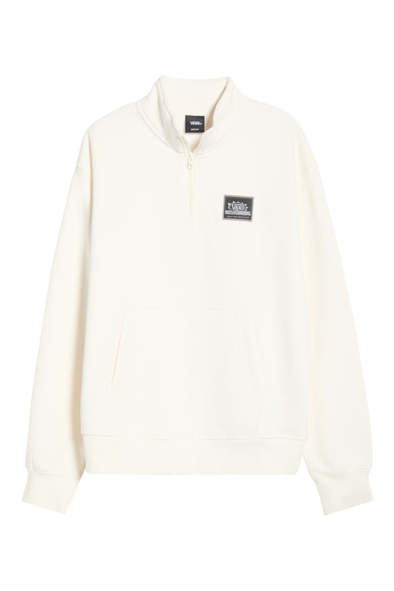 Cotton Blend Quarter Zip Sweatshirt, Alternate, color, EGRET