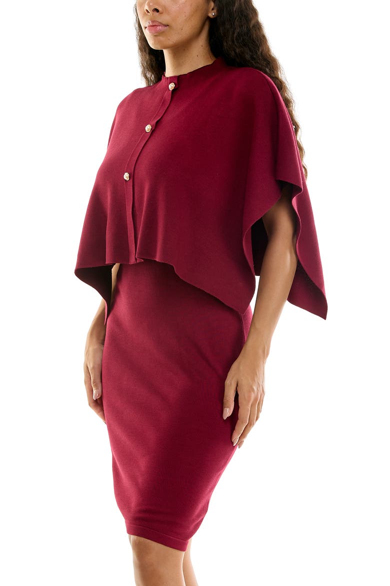 Mock Neck Popover Dress, Alternate, color, CRIMSON