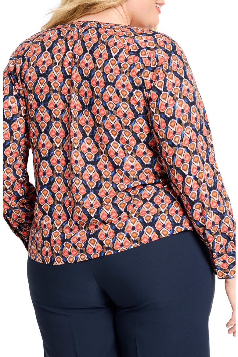 Harvest Ikat V-Neck Top, Alternate, color, RED MULTI
