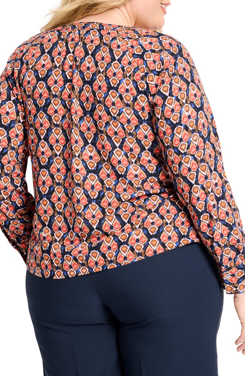 NIC+ZOE Harvest Ikat V-Neck Top, Alternate, color, Red Multi