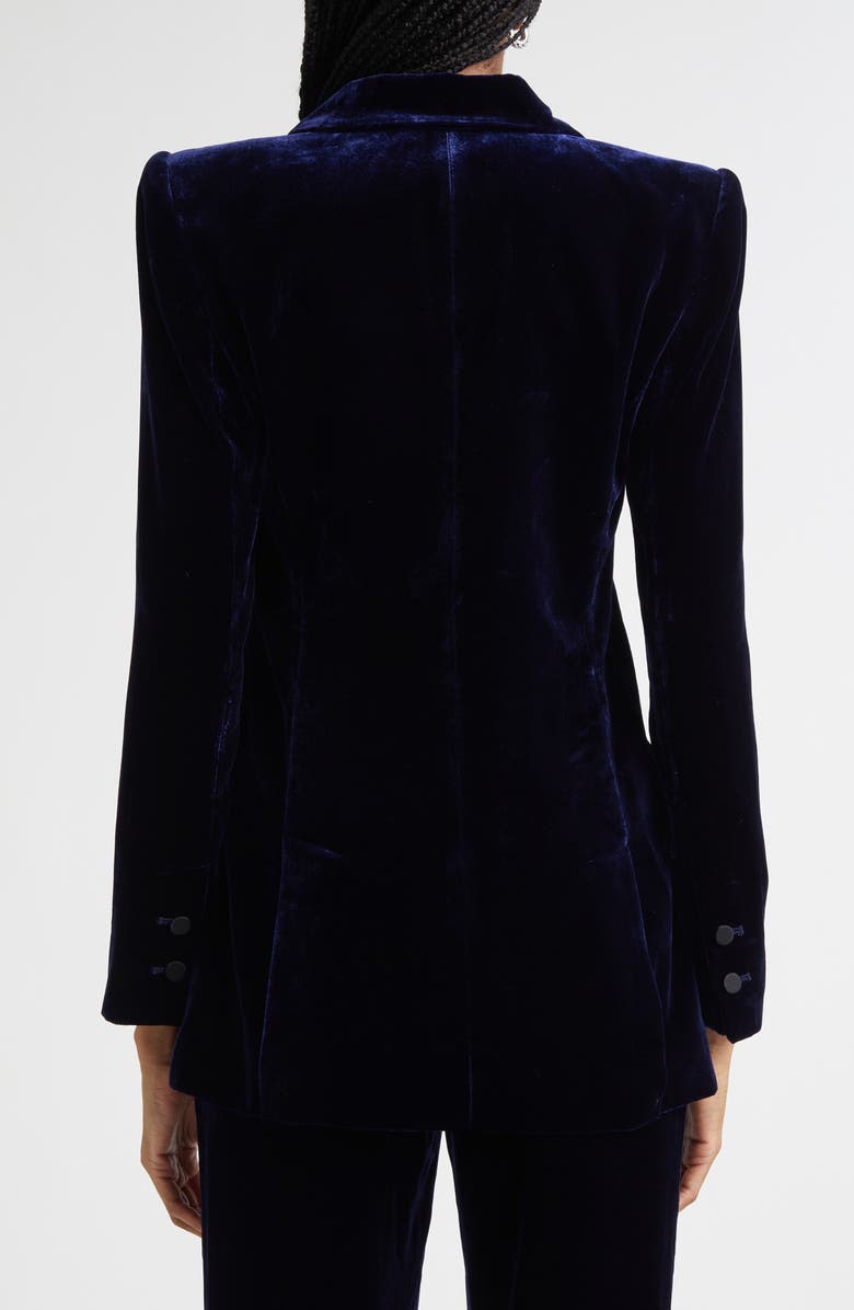 L'AGENCE Sheila Structured Velvet Blazer, Alternate, color, Midnight/ Black