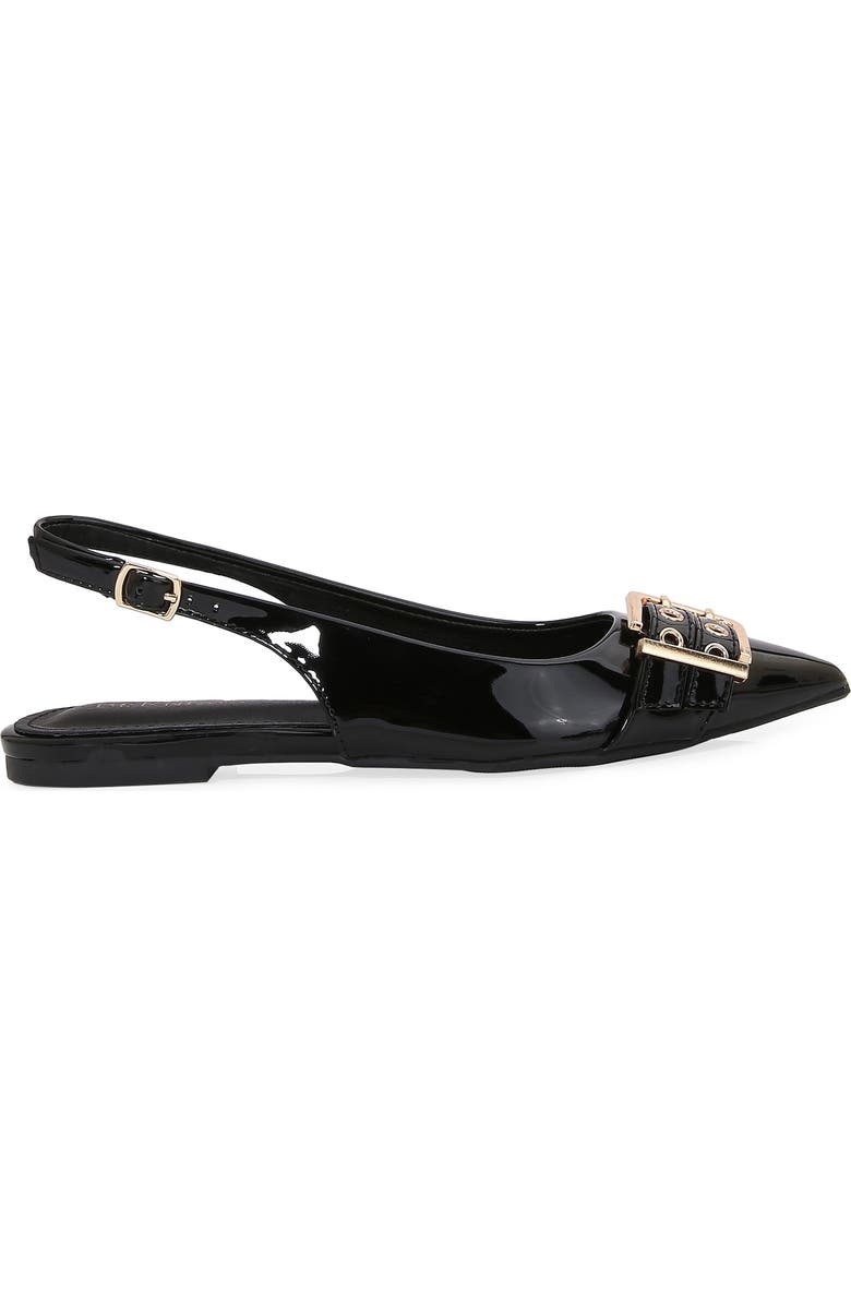 BERNESS Buckle Slingback Pointed Toe Flat, Alternate, color, Black