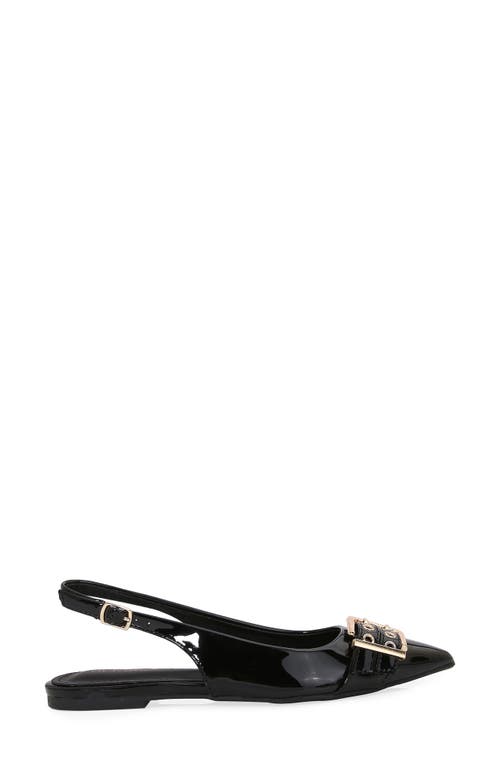 Berness Buckle Slingback Pointed Toe Flat In Black