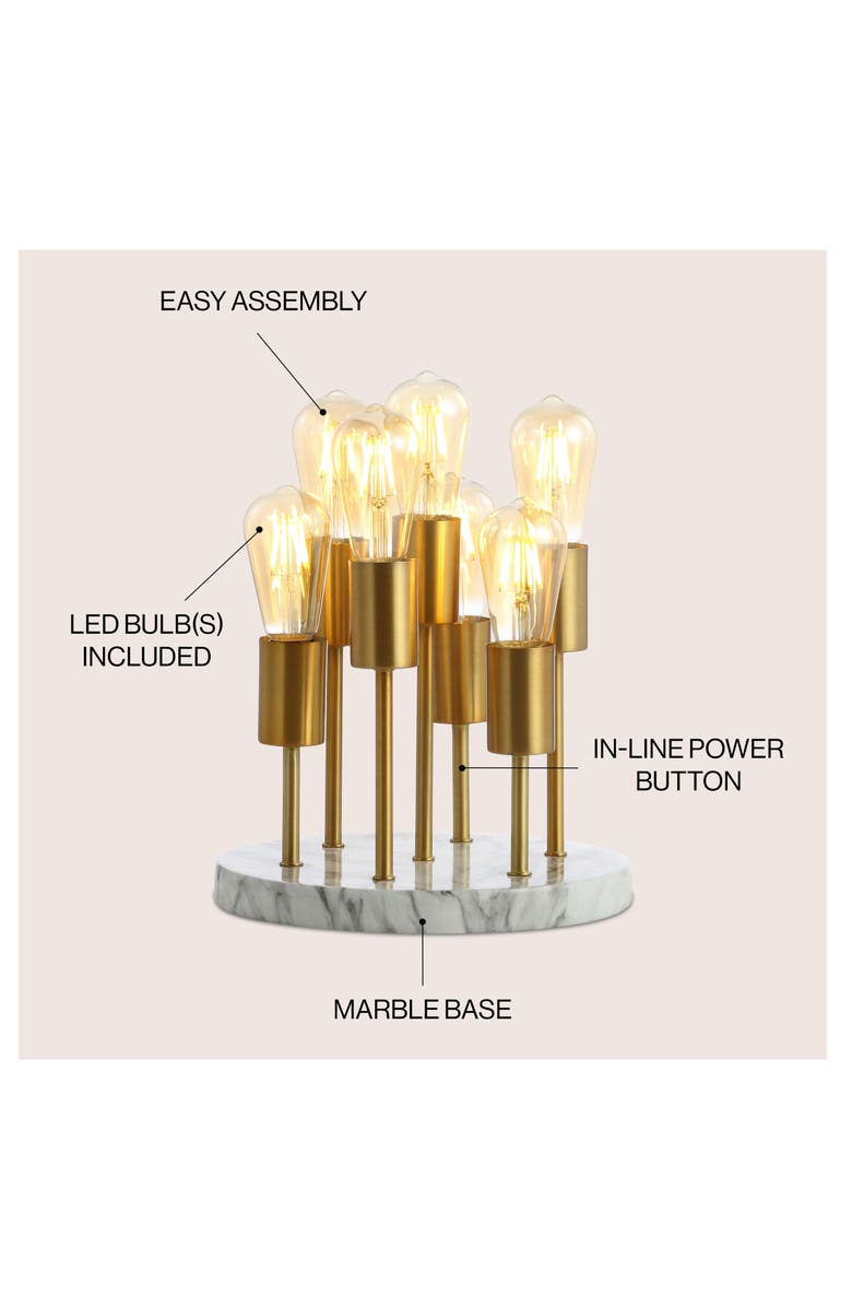 JONATHAN Y Pleiades Modern Metal/Resin LED Accent Lamp, Alternate, color, Brass Gold