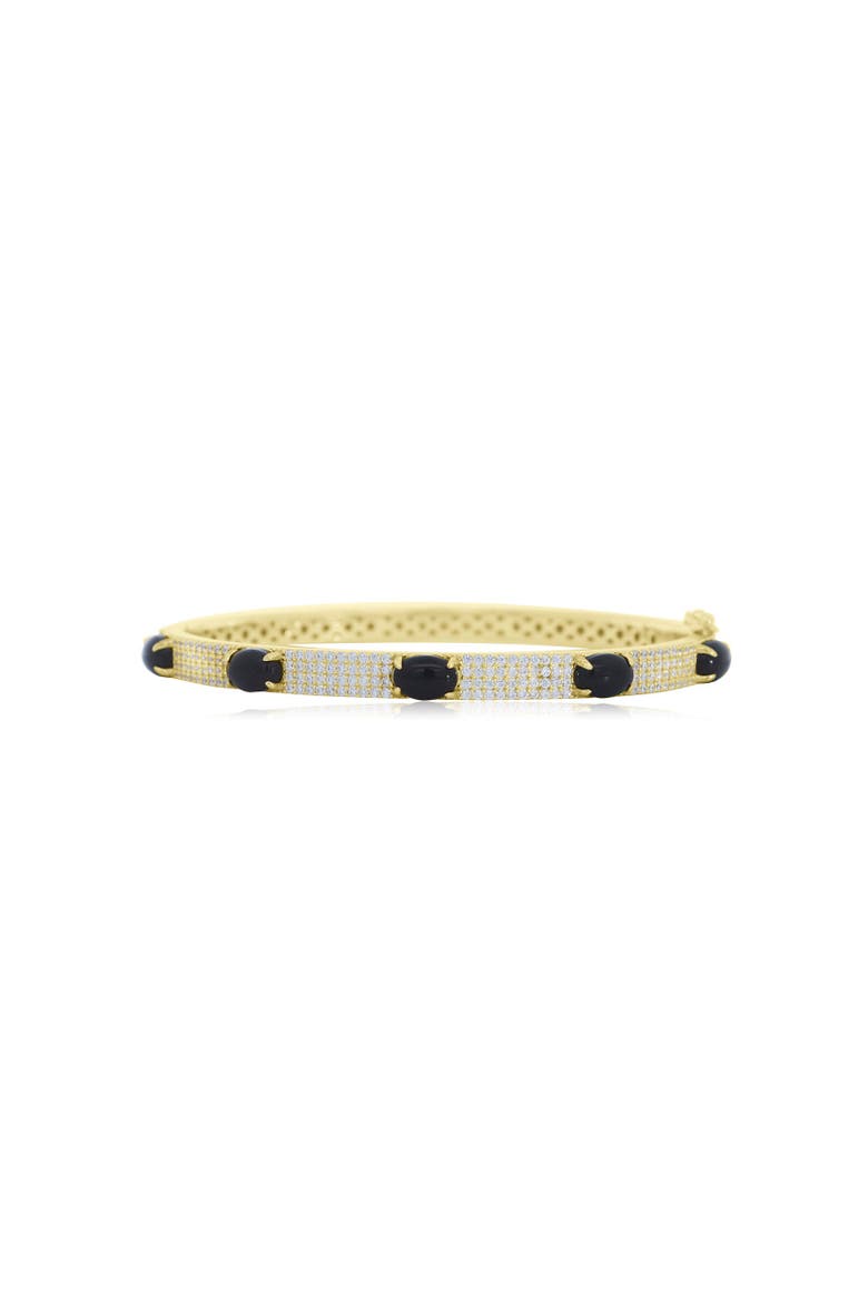 Onyx CZ Pave Station Bangle, Main, color, Onyx